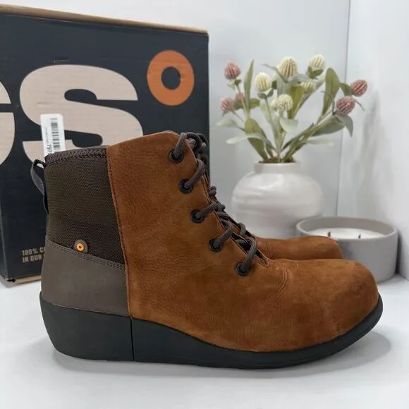 Bogs Audrey Wedge Suede Work Safety Boots Composite Toe Cognac Women 11 Tried On