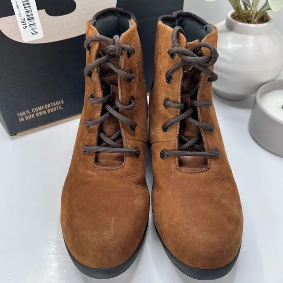 Bogs Audrey Wedge Suede Work Safety Boots Composite Toe Cognac Women 11 Tried On