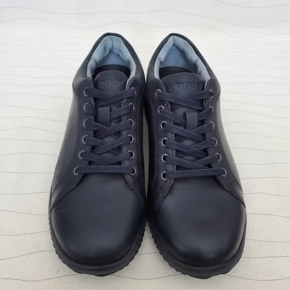 Bogs Mens Cruz Lace Black Leather Walking Shoes Casual Outdoor Size 8 EUC