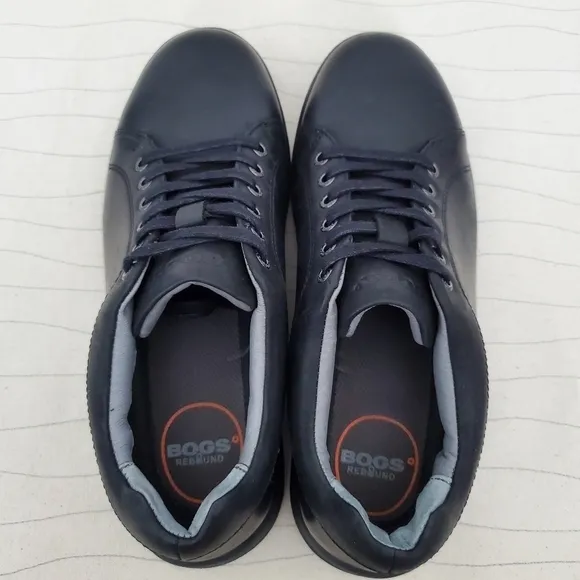 Bogs Mens Cruz Lace Black Leather Walking Shoes Casual Outdoor Size 8 EUC