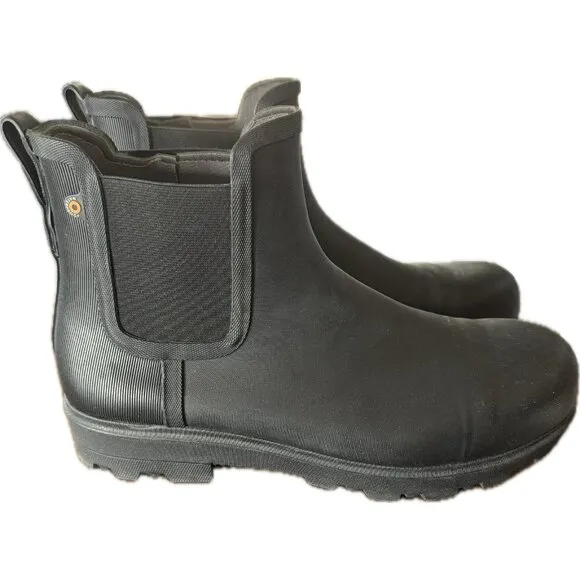 Bogs  Womens Black Laurel Chelsea Comp‎ Safety Toe Waterproof Boots Size 12