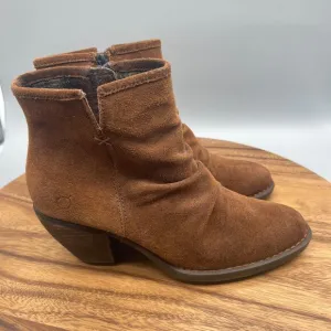 Born Aire Sienna Boots Womens 7.5 M Brown Western Ruched Slouch Bootie Shoes