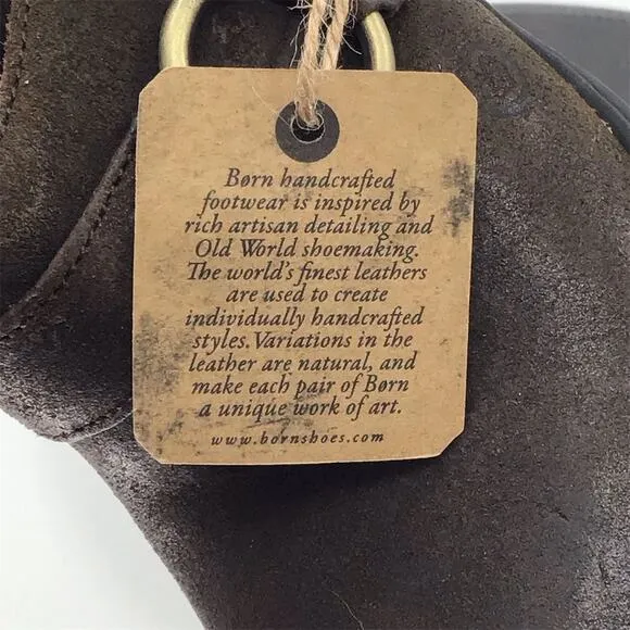 Born Shoes Womens Size 8 Brown Harness Ankle Booties Boots Zipper Strap New