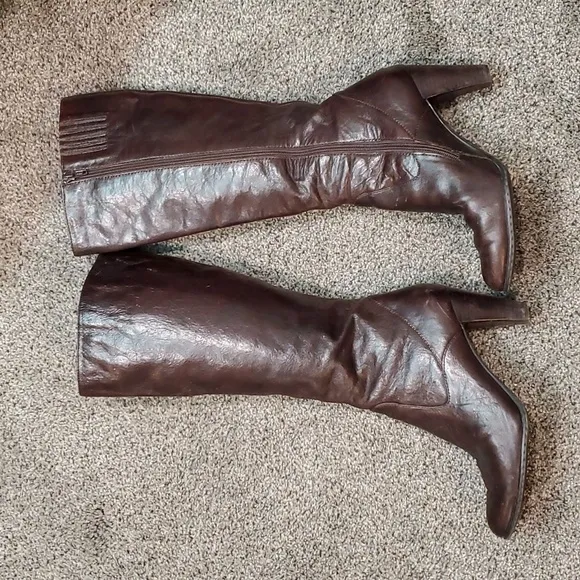 Born Women Crown Tall Kit  Leather Heels Shoes boots sz 8.5