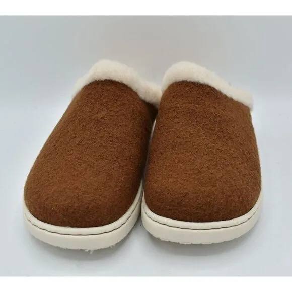 Born Womens Size 11 Zoe Brown Wool Slip On Slippers Shoes
