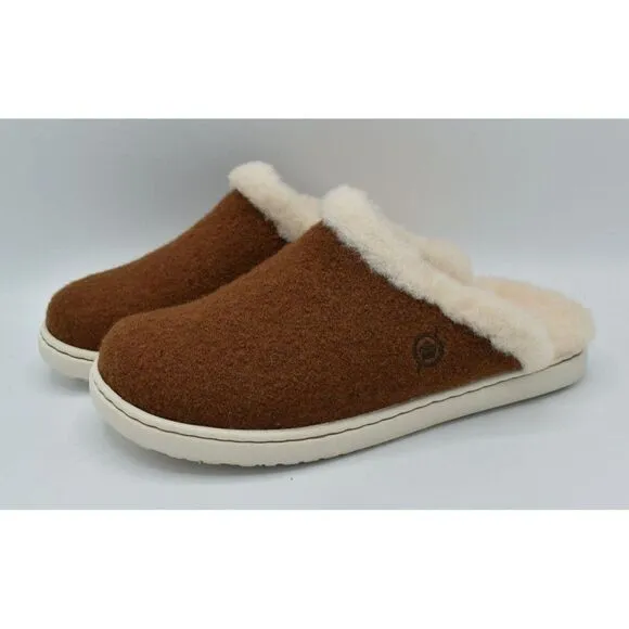 Born Womens Size 11 Zoe Brown Wool Slip On Slippers Shoes