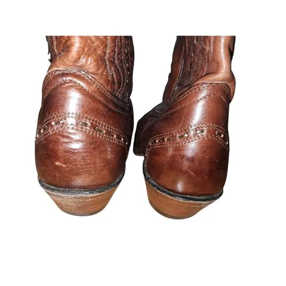 Boulet Canada Western Boots Cowboy Shoes Size 8 3E Wide‎ Brown Leather