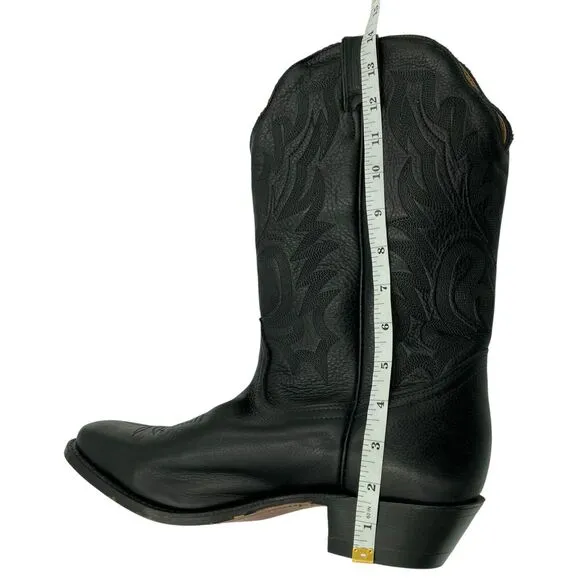 Boulet Men's 11 D Cowboy Toe Western Boots Sporty Black Leather 2157 Handcrafted