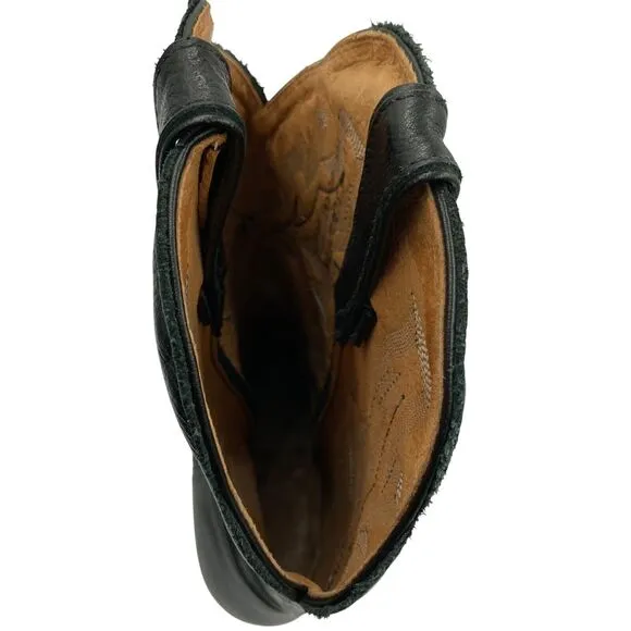 Boulet Men's 11 D Cowboy Toe Western Boots Sporty Black Leather 2157 Handcrafted