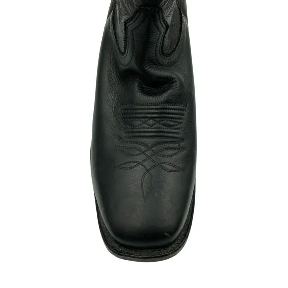 Boulet Men's 11 D Cowboy Toe Western Boots Sporty Black Leather 2157 Handcrafted