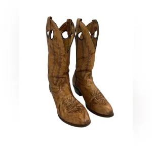 BOULET MEN'S COWBOY BOOTS Round Toe 9.5 made in Canada