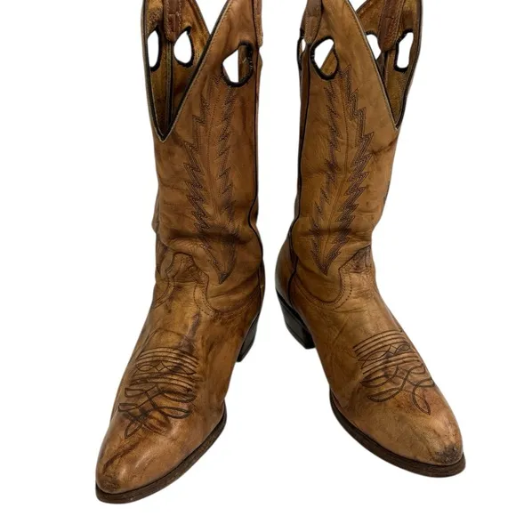 BOULET MEN'S COWBOY BOOTS Round Toe 9.5 made in Canada