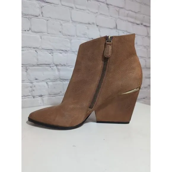 Boutique 9 Isoke Women's Nubuck Leather Ankle Boots, Light Brown Women's Size 10