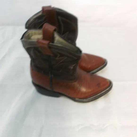 BOYS SIZE 3 BRONQUITO LIZARD COWBOY BOOTS BURGUNDY POLISHED POINTEDTOE AF 100236