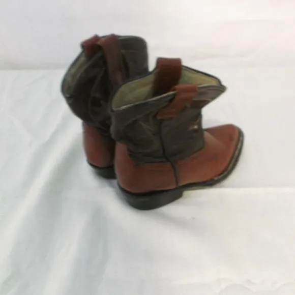 BOYS SIZE 3 BRONQUITO LIZARD COWBOY BOOTS BURGUNDY POLISHED POINTEDTOE AF 100236