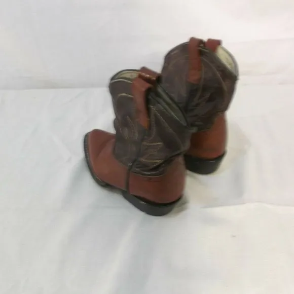 BOYS SIZE 3 BRONQUITO LIZARD COWBOY BOOTS BURGUNDY POLISHED POINTEDTOE AF 100236