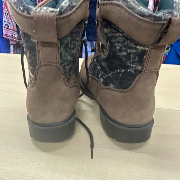 Brahma Brown Camo Leather Lace Up Safety Toe Work Boots Size: 10.5 GUC