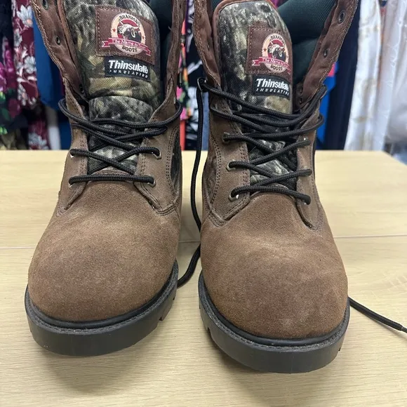 Brahma Brown Camo Leather Lace Up Safety Toe Work Boots Size: 10.5 GUC