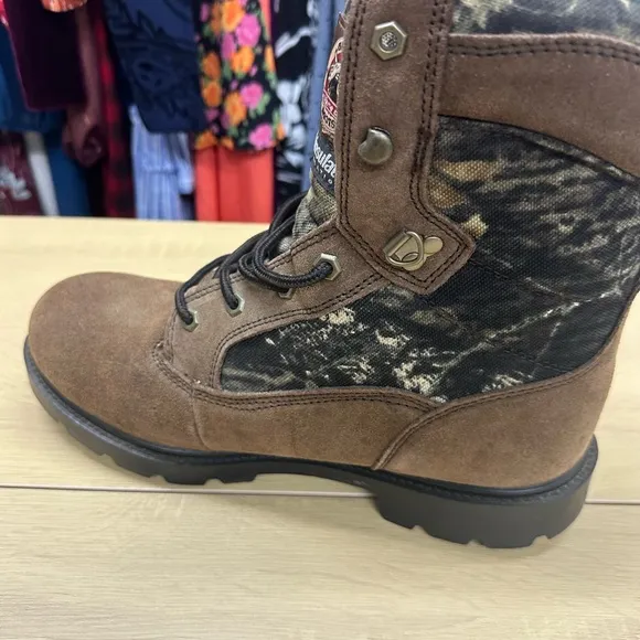 Brahma Brown Camo Leather Lace Up Safety Toe Work Boots Size: 10.5 GUC