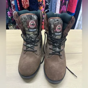 Brahma Brown Camo Leather Lace Up Safety Toe Work Boots Size: 10.5 GUC