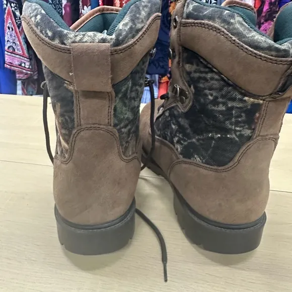 Brahma Brown Camo Leather Lace Up Safety Toe Work Boots Size: 10.5 GUC
