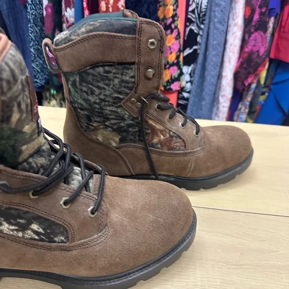Brahma Brown Camo Leather Lace Up Safety Toe Work Boots Size: 10.5 GUC