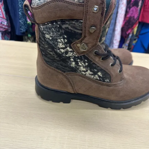 Brahma Brown Camo Leather Lace Up Safety Toe Work Boots Size: 10.5 GUC