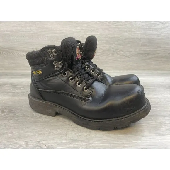 Brahma Gus MNBR46DP003 Men's 10.5W Black Leather Steel Toe Lace Up 6&quot; Work Boot