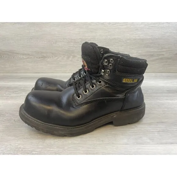 Brahma Gus MNBR46DP003 Men's 10.5W Black Leather Steel Toe Lace Up 6&quot; Work Boot