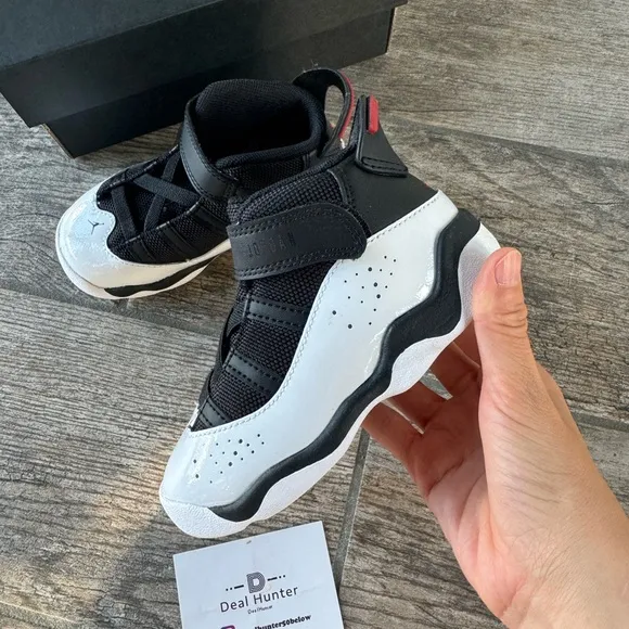 Brand New Air Jordan 6 Rings Toddler/Kids Shoes “Black/White”