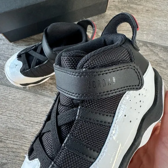 Brand New Air Jordan 6 Rings Toddler/Kids Shoes “Black/White”