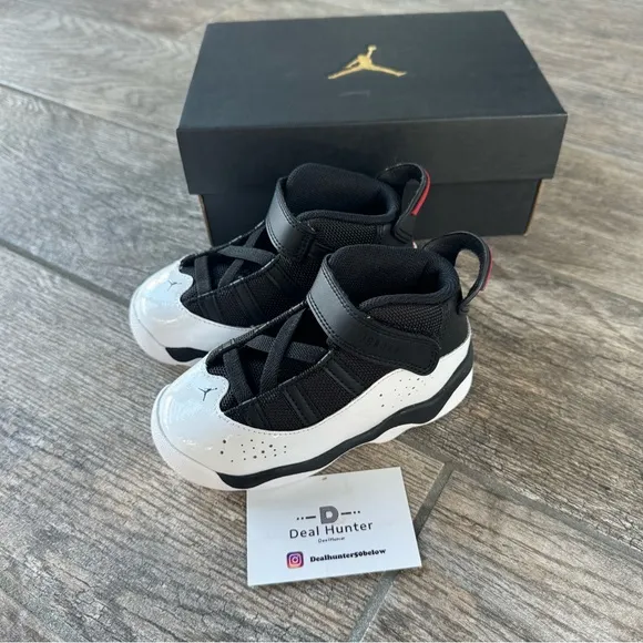 Brand New Air Jordan 6 Rings Toddler/Kids Shoes “Black/White”
