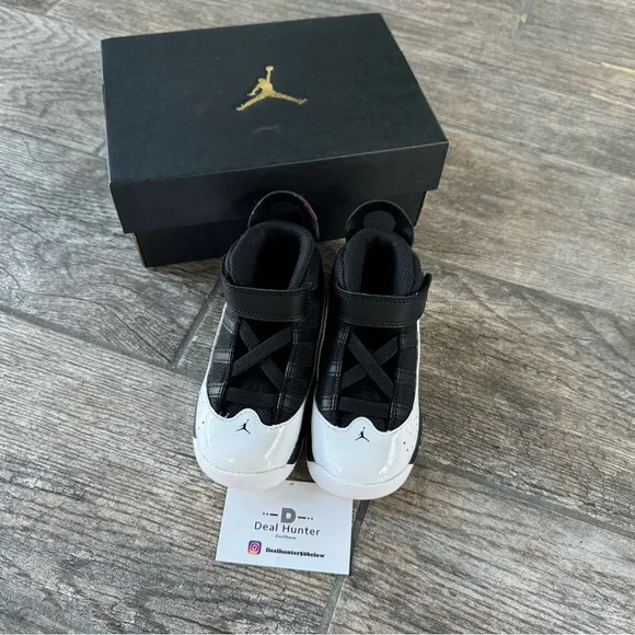 Brand New Air Jordan 6 Rings Toddler/Kids Shoes “Black/White”