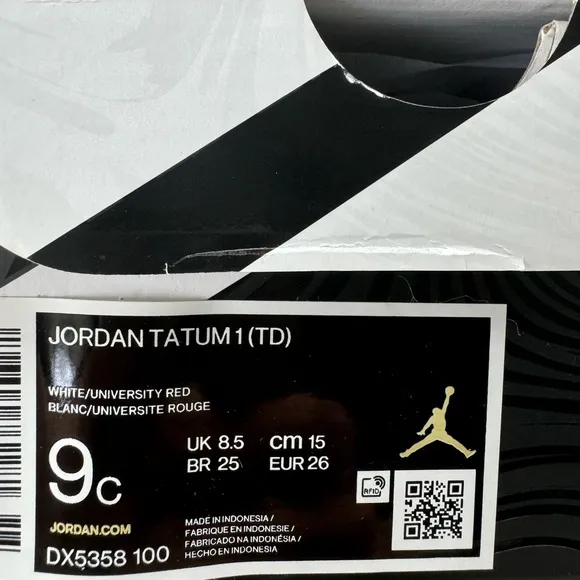 Brand New Jordan 1 Tatum 1 Toddler/Kids shoes (TD 9c)