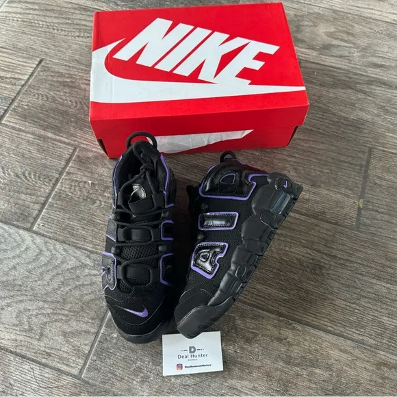 Brand New Nike Air More Uptempo “Black Action Grape” Big Kids Shoes DX5954 001