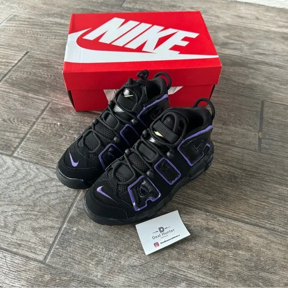 Brand New Nike Air More Uptempo “Black Action Grape” Big Kids Shoes DX5954 001
