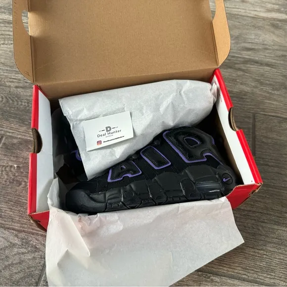 Brand New Nike Air More Uptempo “Black Action Grape” Big Kids Shoes DX5954 001