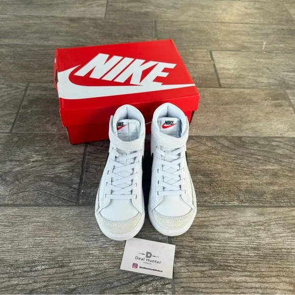Brand New Nike Blazer Mid '77 Preschool/Little Kids' Shoes “White/Black”