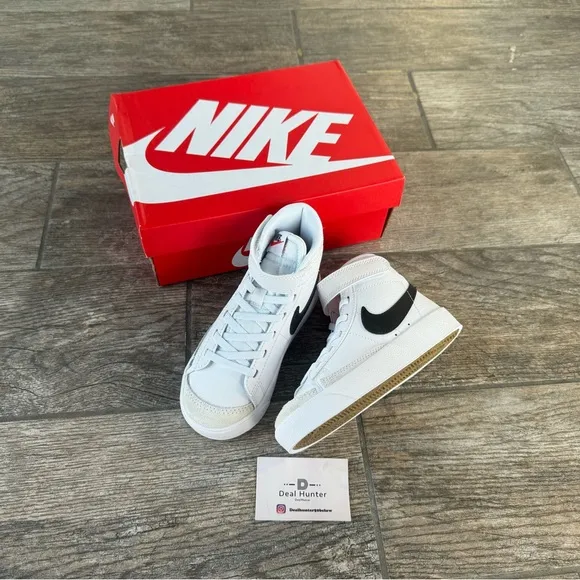 Brand New Nike Blazer Mid '77 Preschool/Little Kids' Shoes “White/Black”