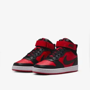Brand New Nike Court Borough Mid 2 “Black University Red” Big Kids Shoes