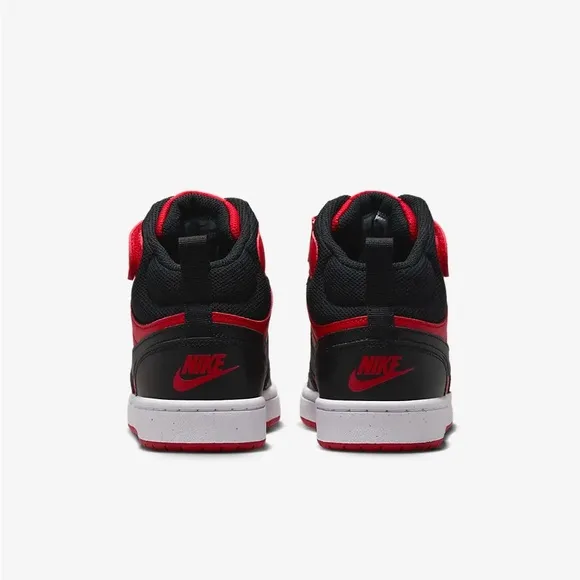 Brand New Nike Court Borough Mid 2 “Black University Red” Big Kids Shoes