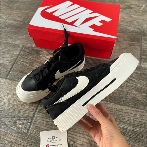 Brand New Nike Court Legacy Lift Platform Women Shoes “Black”