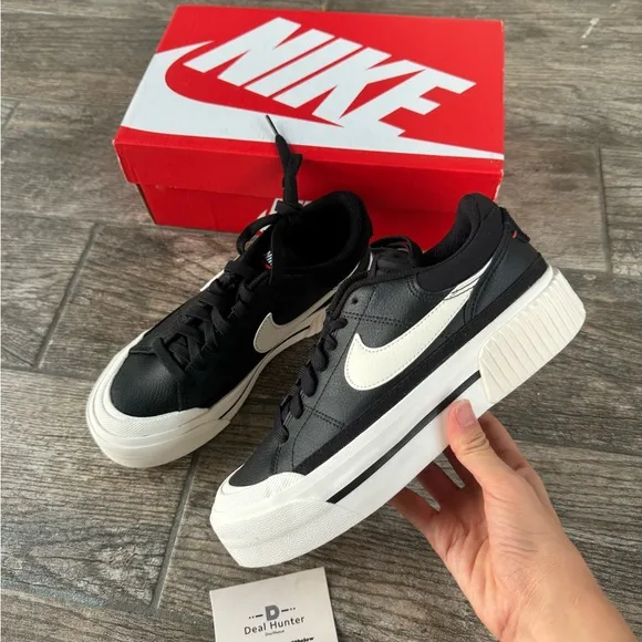 Brand New Nike Court Legacy Lift Platform Women Shoes “Black”