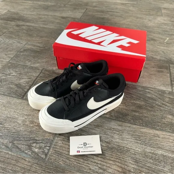 Brand New Nike Court Legacy Lift Platform Women Shoes “Black”