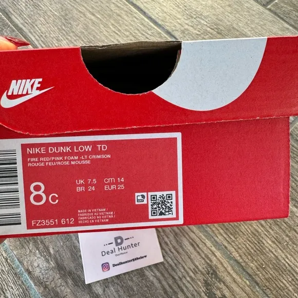 Brand New Nike Dunk Low Toddler Shoes “Valentines Day “FZ3551 612”
