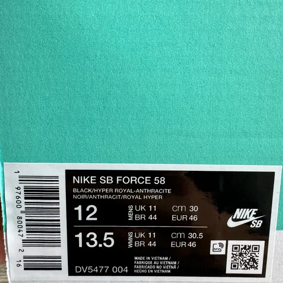 Brand New Nike SB Force 58 Men’s Shoes DV5477 004