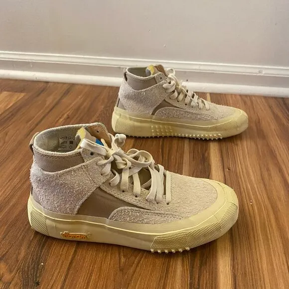 BRANDBLACK Tan Mixed Media Capo High Top Vibram Sole Sneakers