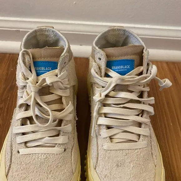 BRANDBLACK Tan Mixed Media Capo High Top Vibram Sole Sneakers