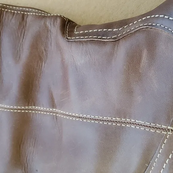 Brazilian made brown leather upper  boots size 6m