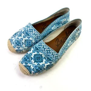 Brighton Belina Espadrille Shoes 9 Blue White Slip On Canvas Comfort
